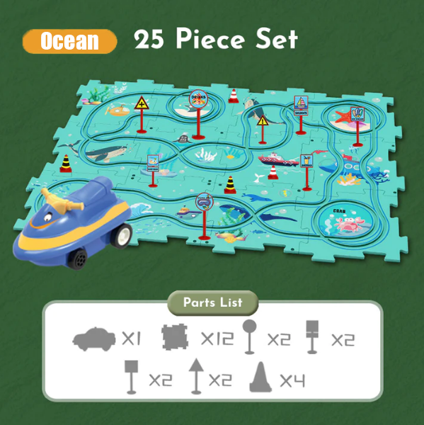 PuzzelRacer Auto Racebaan Set - 50% Korting!